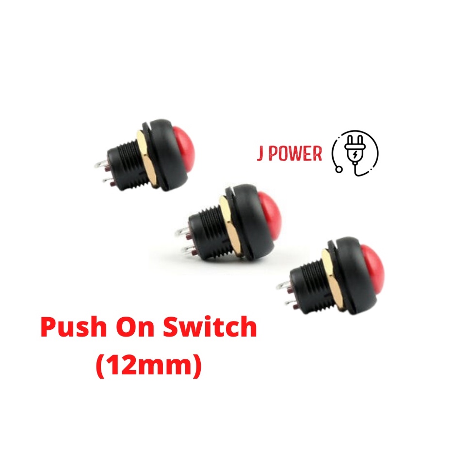 Waterproof Momentary Push On Button Push On/Off Button Switch Round ...