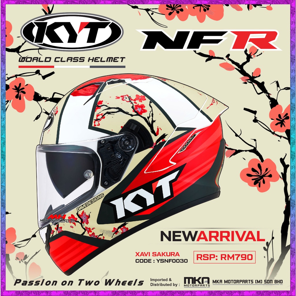 KYT NFR SAKURA DOUBLE VISOR FULL FACE HELMET / SAKURA NEW DESIGN