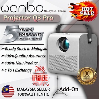 *NEW VERSION* 2022 Q3 PRO Portable Wonbo Smart Mini Projector Android Smart System 4K Full HD Home Cinema”Free Gift