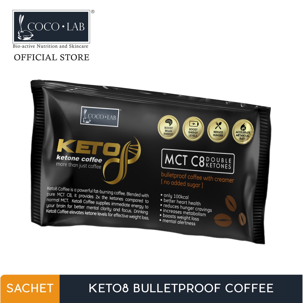 Keto8 Coffee | Bulletproof Keto Coffee with MCT C8 - no added sugar [mental alertness, energy boost, weight loss, keto]