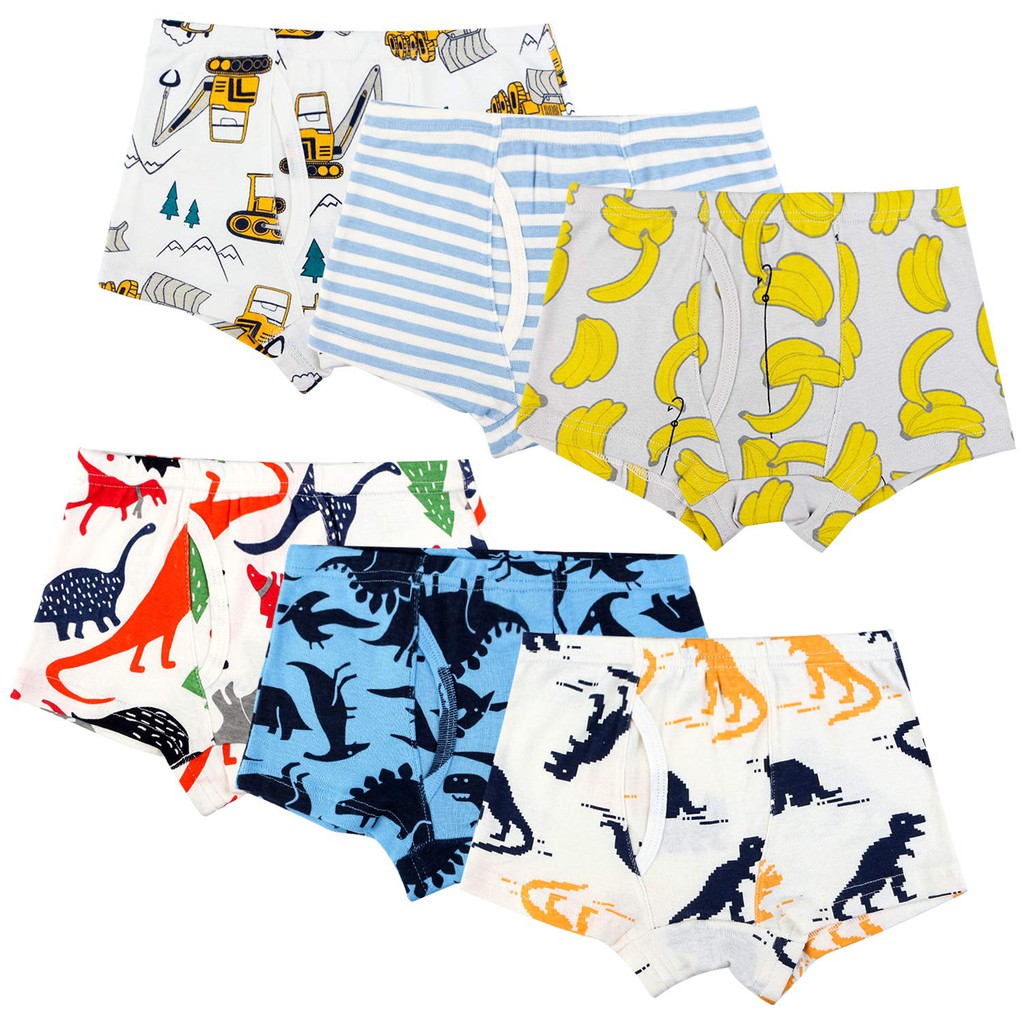 Cczmfeas Boys 100% Cotton Briefs Underwear Toddler Kids Dinosaur Panties Pack of 6