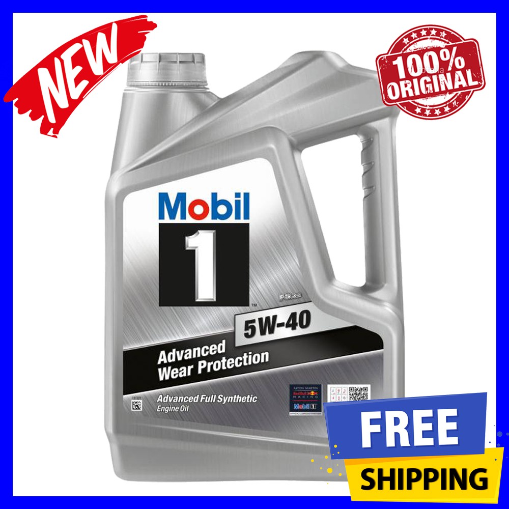 (100% Original) Mobil 1 Advance Wear Protection 5W40 SN Fully Synthetic ...