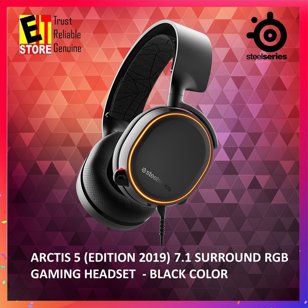 Steelseries Arctis 5 2019 Edition 7 1 Surround Rgb Gaming Headset Black 61504 Shopee Malaysia