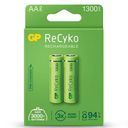 GP ReCyko battery 1300mAh AA (2 battery/ 4 battery pack)