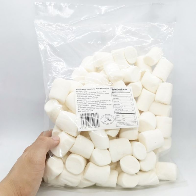 Vanilla Large White Marshmallow (500g) Halal / Vanila Marshmallow