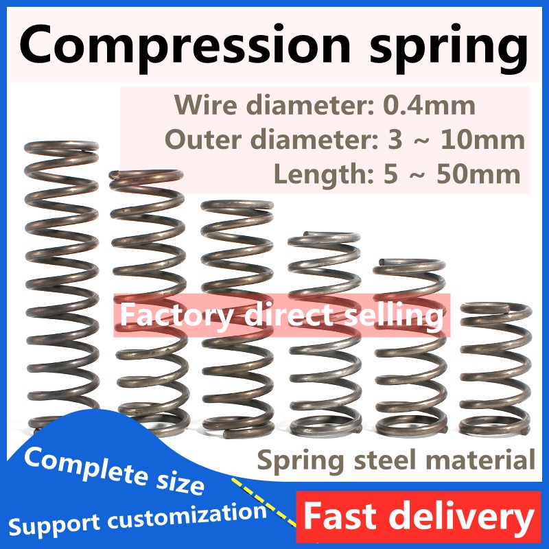 Wire Dia 0.9mm Compression Pressure Spring OD 5~14mm Galvanized Spring Steel 