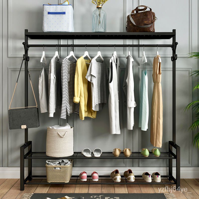 Seamless Steel Pipe Clothes Hanger Floor Bedroom Drying Cloth Rack