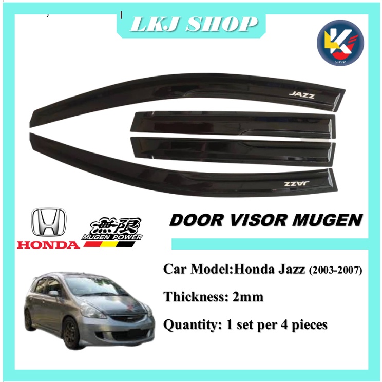 Honda Jazz 20032007 Door Visor Mugen Air Press Window Wind Deflector (4PCS/SET) Shopee Malaysia