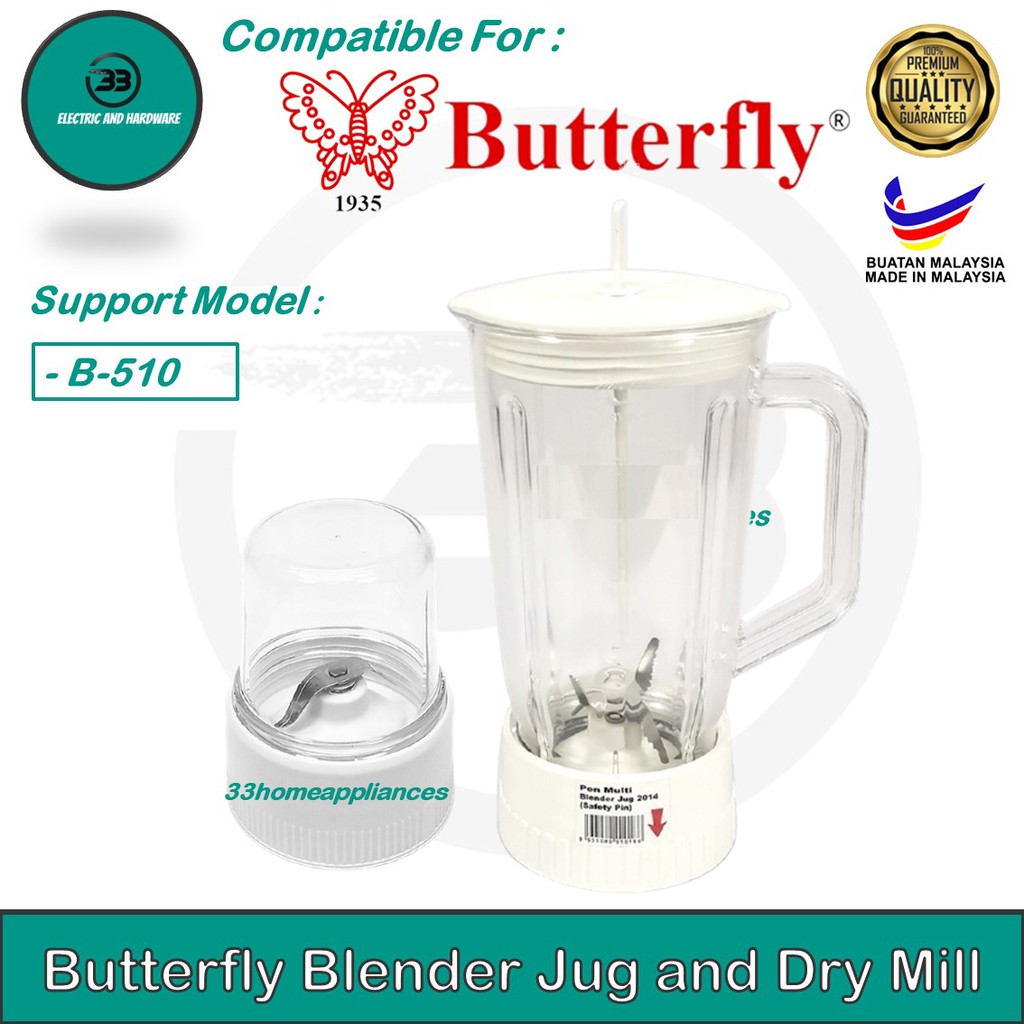 BUTTERFLY BLENDER Jug and DRY MILL compatible support Butterfly blender model B-510 B510 Pengisar(not inluded machine)