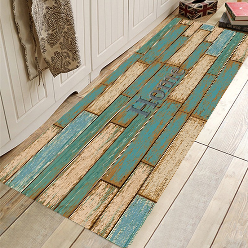 Wood Plank Runner Rug Area Rug Bedroom Bathroom Carpet Doormat Indoor