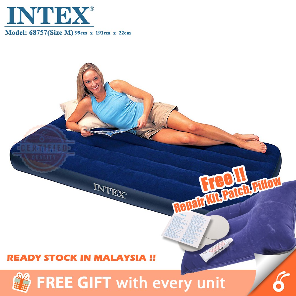 6006 INTEX M Size Twin 68757/64757 Inflatable Air Bed Mattress [Free