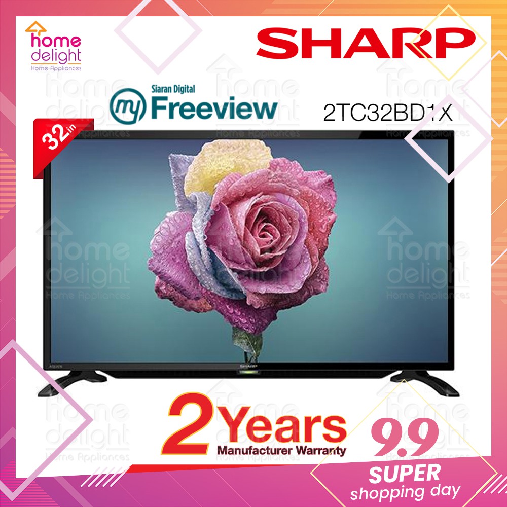 Sharp 2tc32bd1x 32 Led Tv Dvbt 2 With Usb Video Photo And Music 2t 6054