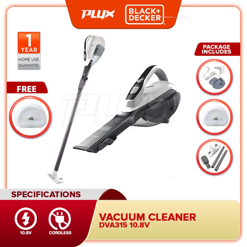 BLACK & DECKER DVA315JF 10.8V Cordless Lithium Ion Hand Vacuum with