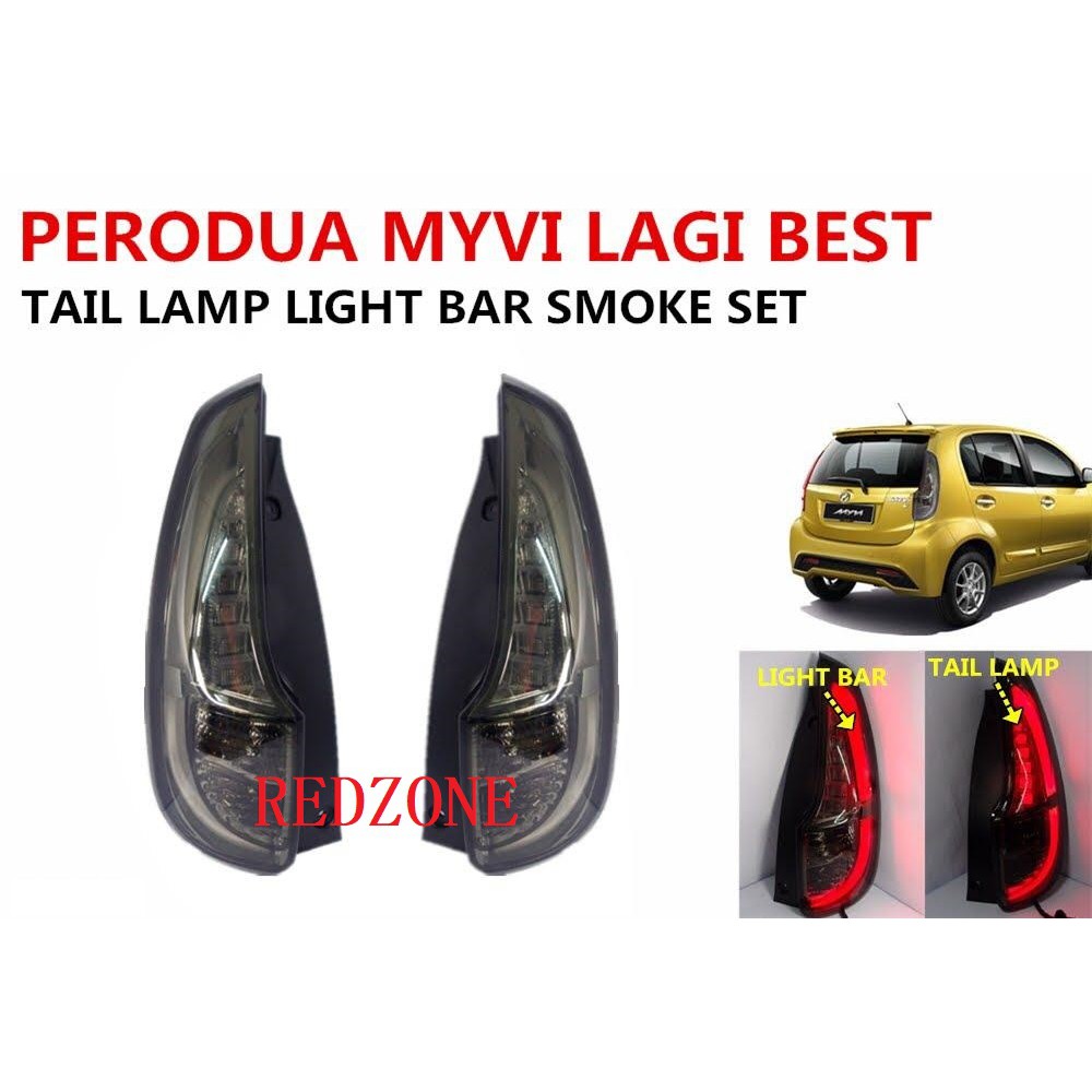 Perodua Myvi Lagi Best Icon 2011 2017 Tail Lamp Light Bar Led Smoke Set Shopee Malaysia