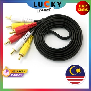 1.5M/3M/5M/10M/15M/20M Gold-Plated 3 RCA AV Audio Video Cable Male to Male