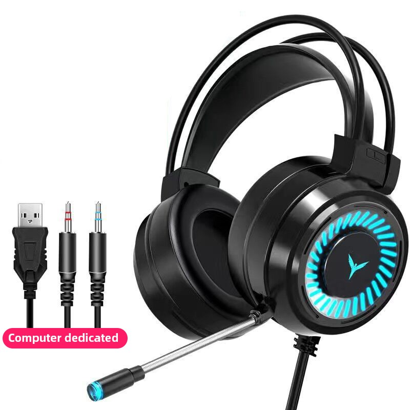 FREE GIFT GAMING HEADPHONE HEADSET WIRED EARPHONE WITH MIC COLOURFUL LIGHT PC 