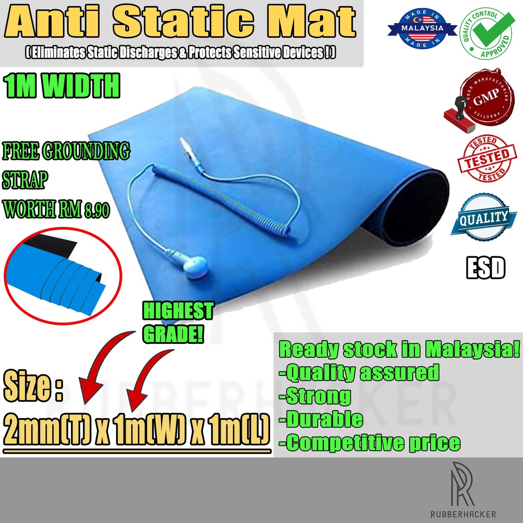BLUE ESD MAT, AntiStatic Rubber Mat, rubber sheet, rubber mat (2mm x
