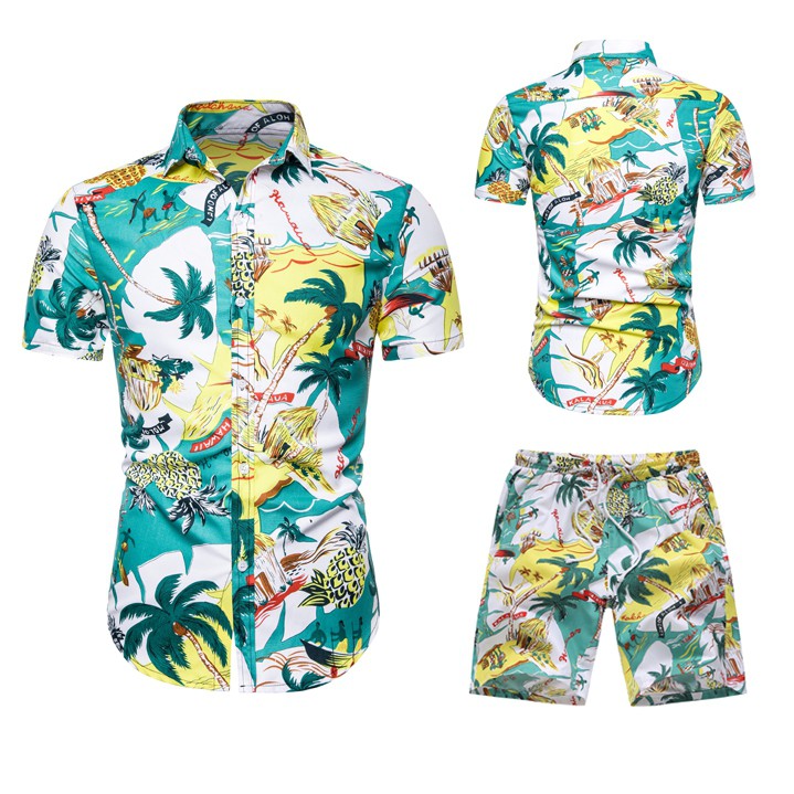  Baju Hawaii  Men Hawaiian  Shirt Beach Wear Suit Shirts Baju  