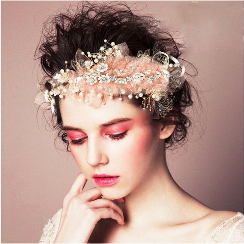 Silk Yarn Flower Bridal Headdress Bride Wedding Hair Accessories