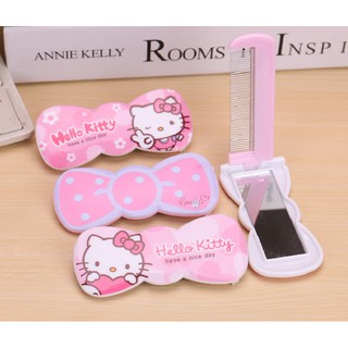 Makeup Mirror Mini Makeup Mirror With Comb Hello Kitty Vanity Mirror Shopee Malaysia