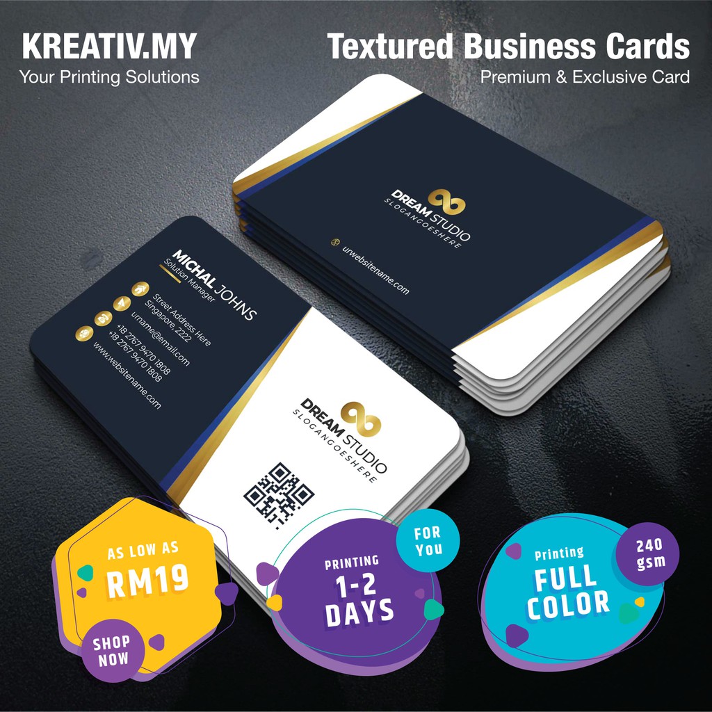 Textured Business Cards Bisnes Kad Name Card Kad Nama Design Printing Murah Shopee Malaysia