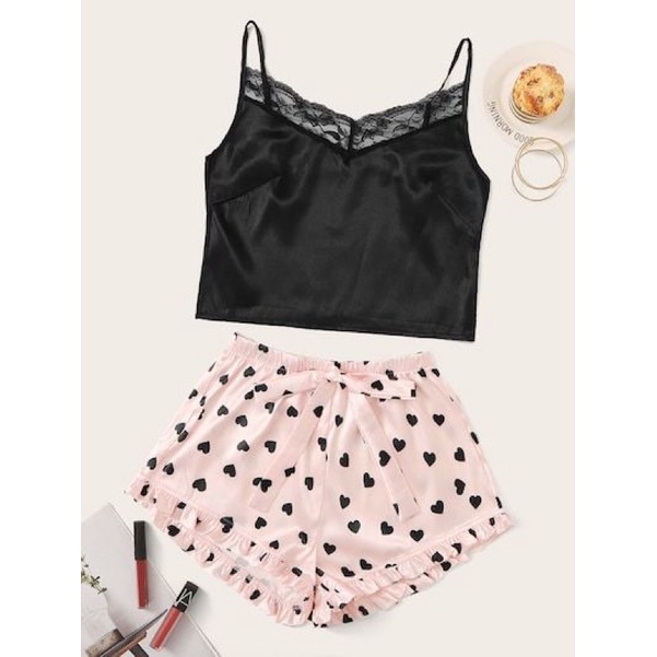 Baju tidur perempuan Piyama kasual wanita Camisole u0026 Pyjamas set 