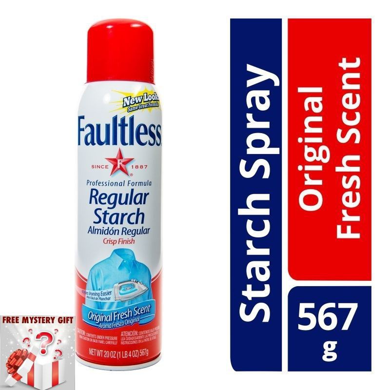 Faultless Regular Starch Spray Original Finish Ironing Starch Spray Fresh Scent Easy On Iron From USA+Free Mystery Gift
