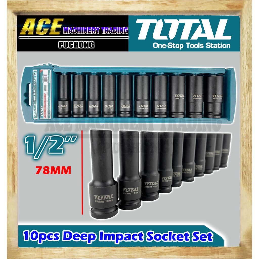 Total Pcs Deep Impact Socket Set Mm Thkisd L Shopee Malaysia