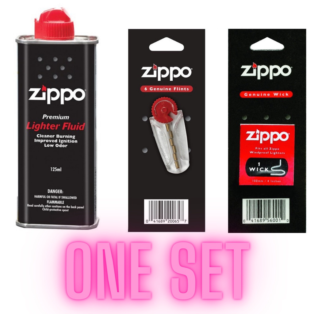 Zippo Replacement Kits(Zippo Fluid + Flint + Wick Set) Shopee Malaysia