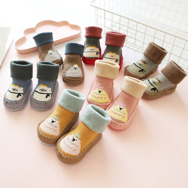 2 pairs Infant Baby Cartoon Bear Soft Sole Anti  Slip  