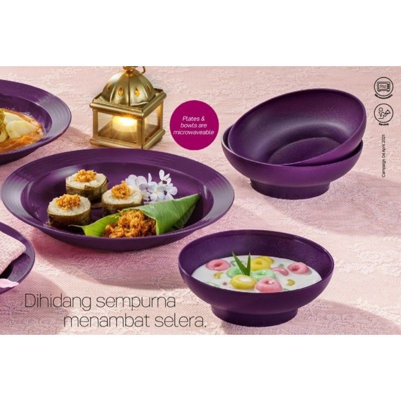 Tupperware Large Deep Plate Royale Purple set