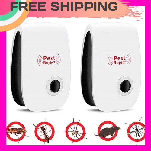 2 Pack Ultrasonic Pest Repeller Electronic Plug in Pest Control Mosquito Repellent Mice Safe and Eco-Friendly(EU Plug)