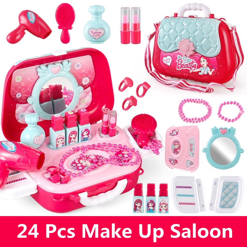 24 Pcs Pretend Play Kids Toys Suitcase Slide Bag Design Play set Toy