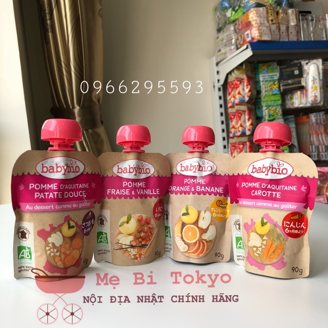 Organic Japanese fruit puree for babies from 6 months dated March 2020