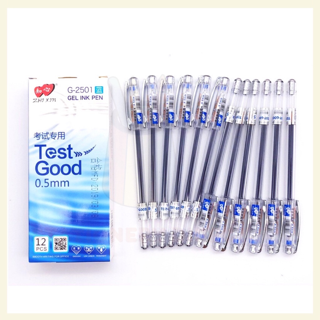 shopee: Zhi Xin Lovein Test Good Gel Pen 0.5mm (SELL IN BOX-12pcs) Test Good 2501 (0:1:Colour:Blue;:::)