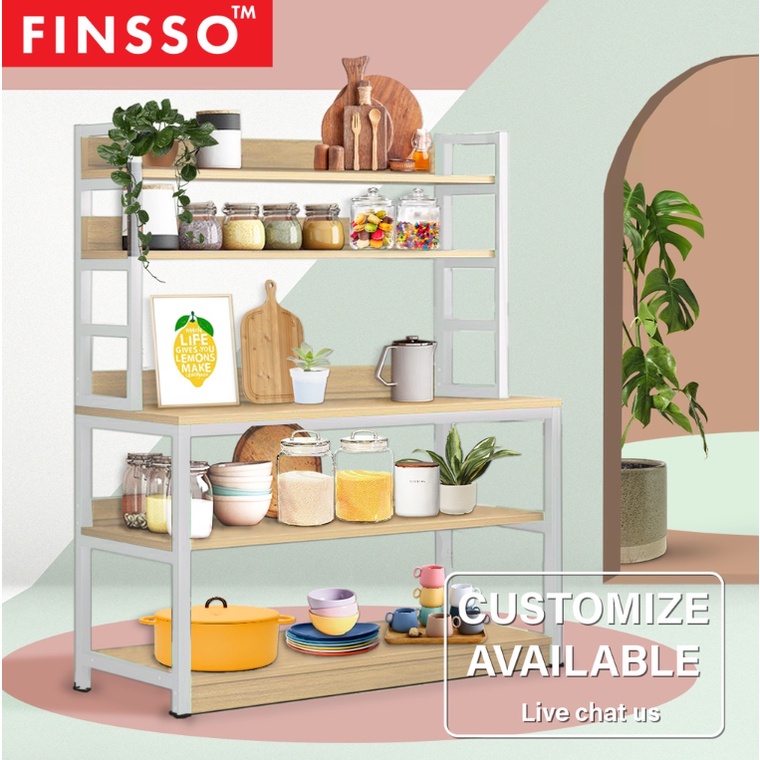 READY STOCK FINSSO: Kitchen Cabinet Rack 80CM/100CM/120CM / UTILITY SHELF/ STORAGE RACK