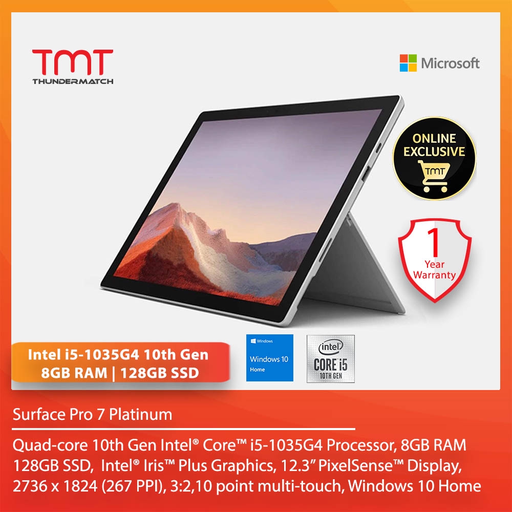Microsoft Surface Pro 7 Black Platinum I5 I7 8gb Ram 16gb Ram 128gb Ssd 256gb Ssd 512gb Ssd 12 3 Touch Shopee Malaysia
