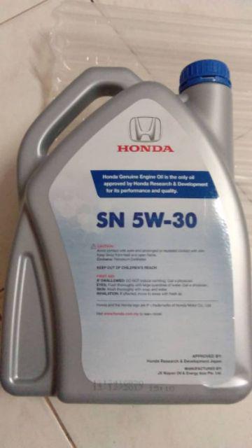 HONDA ENGINE OIL 5W30 SEMI SYNTHETIC (4 LITER)  Shopee 