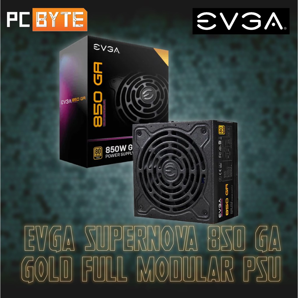 EVGA SuperNOVA 850 GA, 80 Plus Gold 850W, Entièrement Modulaire, Eco Mode, 10 Ans de Garantie, Comprend Power ON Self Tester, Taille compacte de 150 mm, Alimentation PC 220 GA 0850 X2