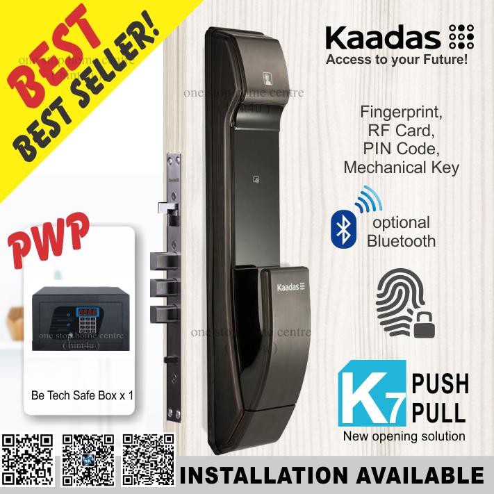 Kaadas K7 (BLACK) fingerprint Push Pull Digital Door Lock Shopee Malaysia