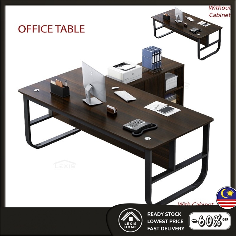 LEXIS Multiple Sizes Home Office Table Study Writing Table Computer Desk  With Movable Cabinet MDF | Shopee Malaysia