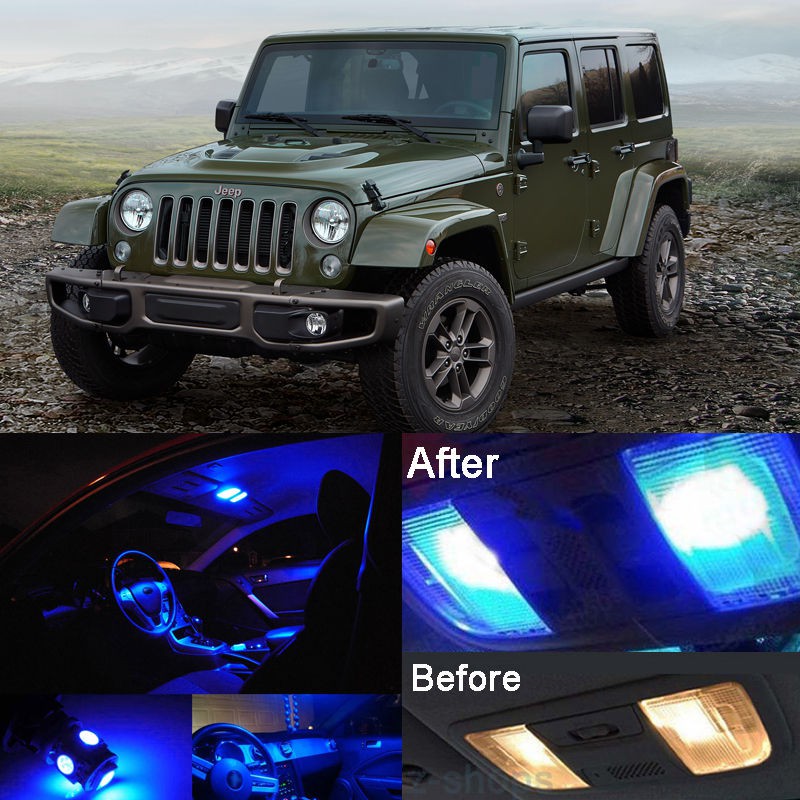 Blue Led Interior Kit Blue License Light Led For Jeep Wrangler Jk 2007 2017