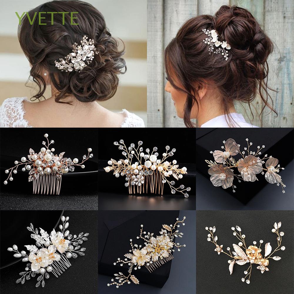 Yvette Jewelry Vintage Barrettes Hair Ornaments Crystal Rhinestone