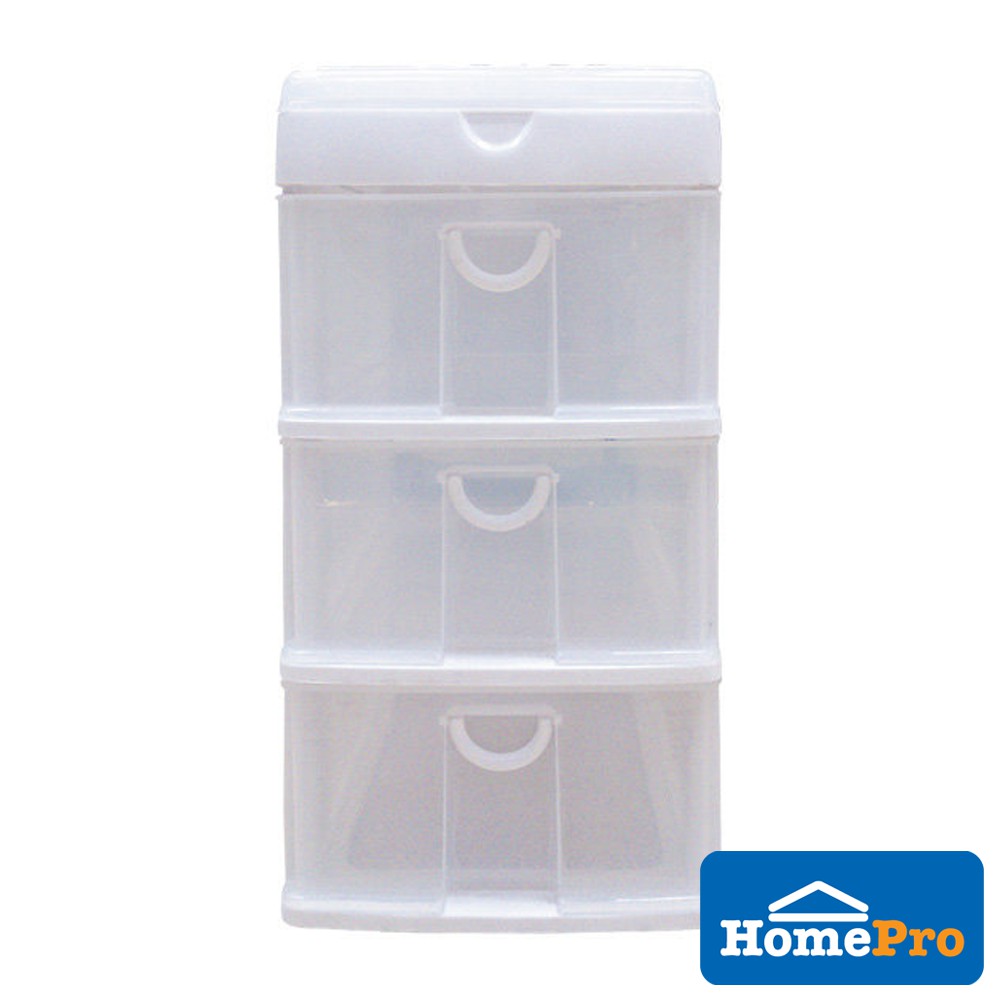 Homepro Jcp Drawer 3 Tier Mini Plastic White 25 X 46 X 35cm