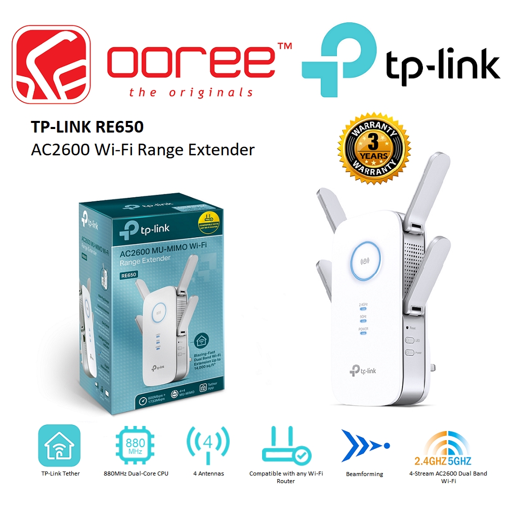 Tp Link Re650 Ac2600 Wi Fi Range Extender Tl Re650 Lazada Singapore