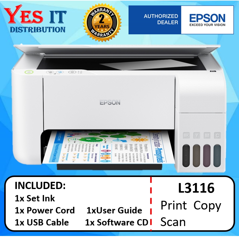 Epson Ecotank L3116 All In One Ink Tank Printer Printscancopy Shopee Malaysia 0562