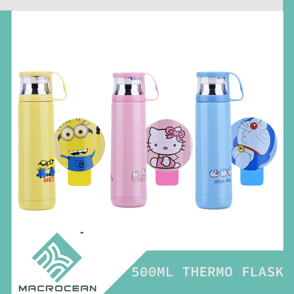 500ml Cartoon Hello Kitty Minion Doraemon Stainless Steel Vacuum Flask