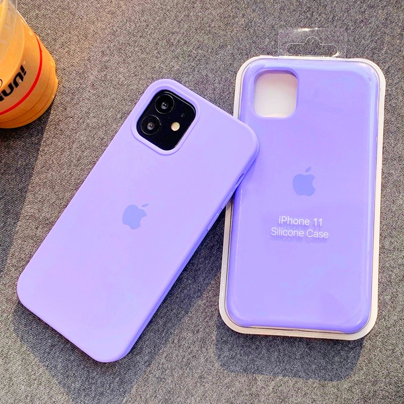 Light Purple Full Coverage Iphone 12 12 Pro Max 12mini 11 Pro Max 7 8 Plus X Xs Max Xr 6s 6 Liquid Silicone Phone Case Shopee Malaysia