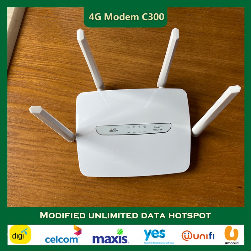 Modified New 4g Lte C300 Wireless Router Unlimited Hotspot Support All Telco Shopee Malaysia