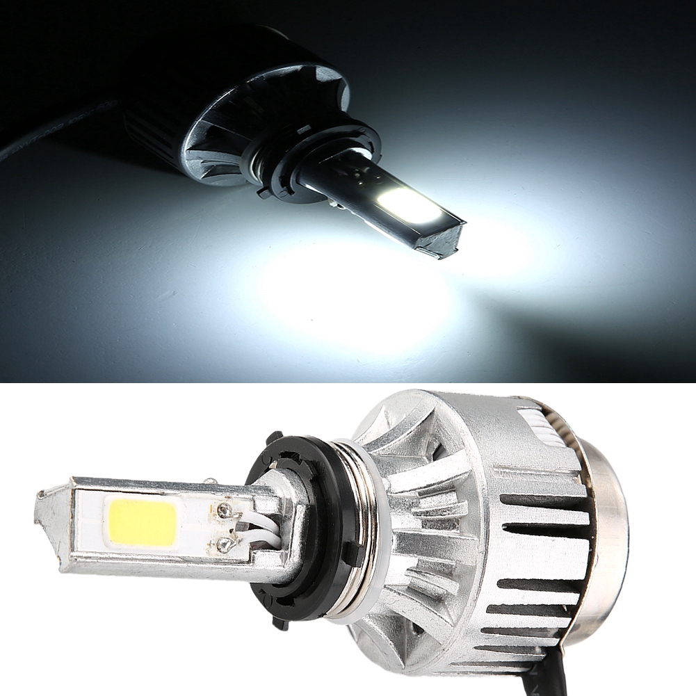 Hi//Lo Beam H4 Motorcycle Headlight 6W COB LED Front Light Bulb Lamp12v 130lm 2Pc
